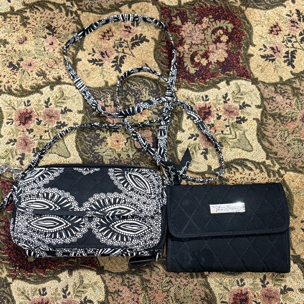 Vera Bradley Black and White Crossbody Bag Set